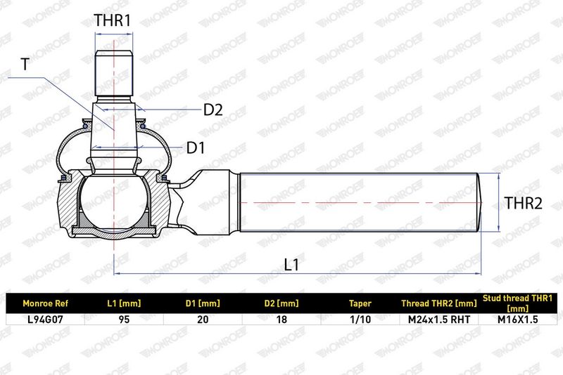 Hlava příčného táhla řízení L94G07