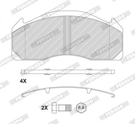 Sada brzdových destiček, kotoučová brzda FCV1962B