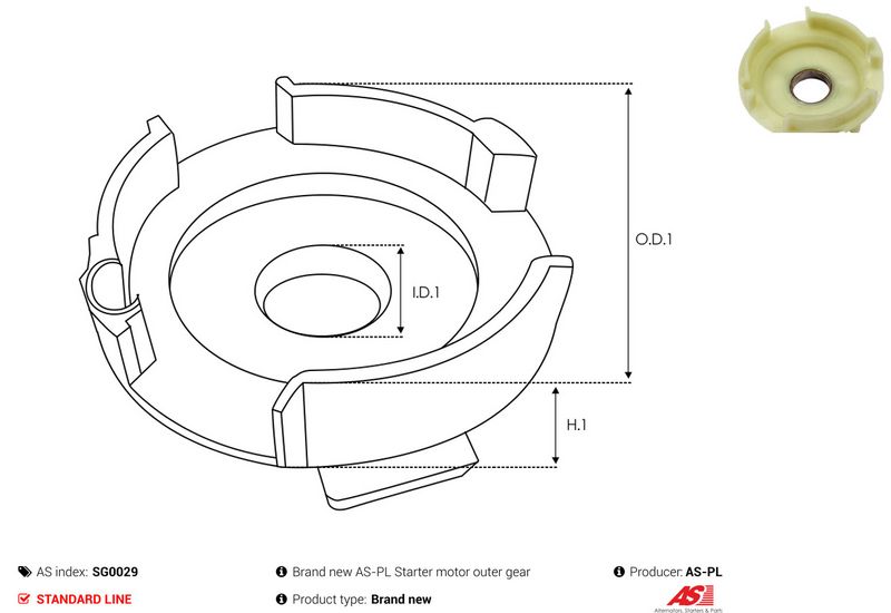 Remondikomplekt, Starter, AS-PL SG0029