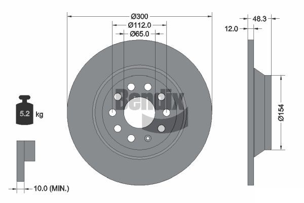 BENDIX Braking féktárcsa BDS1203