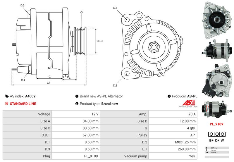 AS-PL A4002 Alternator