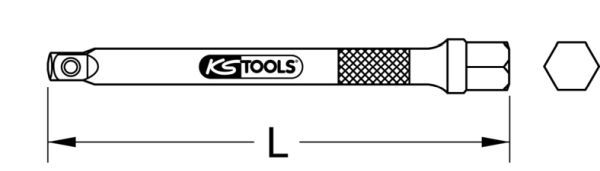 Подовжувач, торцевий ключ, Kstools 911.1424