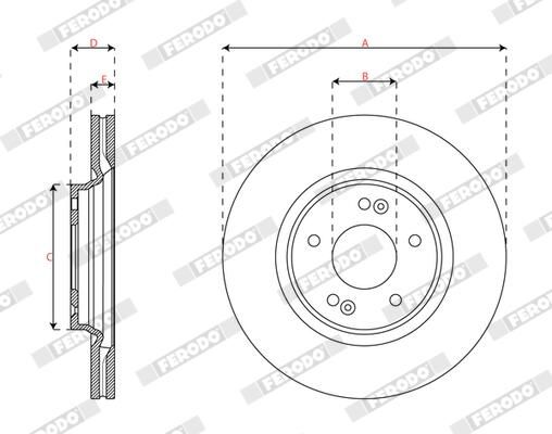 BREMSSCHEIBE FERODO DDF2718C 2