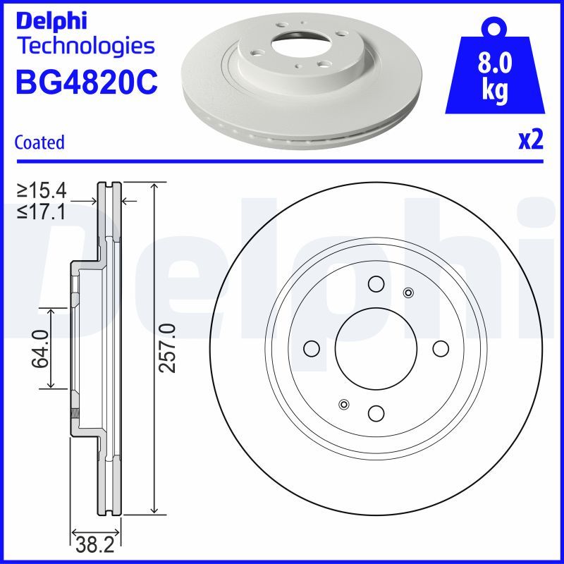 Гальмівний диск, Delphi BG4820C