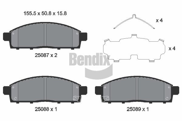 BENDIX Braking fékbetétkészlet, tárcsafék BPD1548