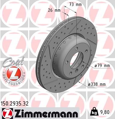 Гальмівний диск, Zimmermann 150.2935.32