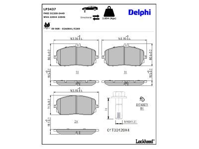 DELPHI LP3437 Brake Pad Set, disc brake