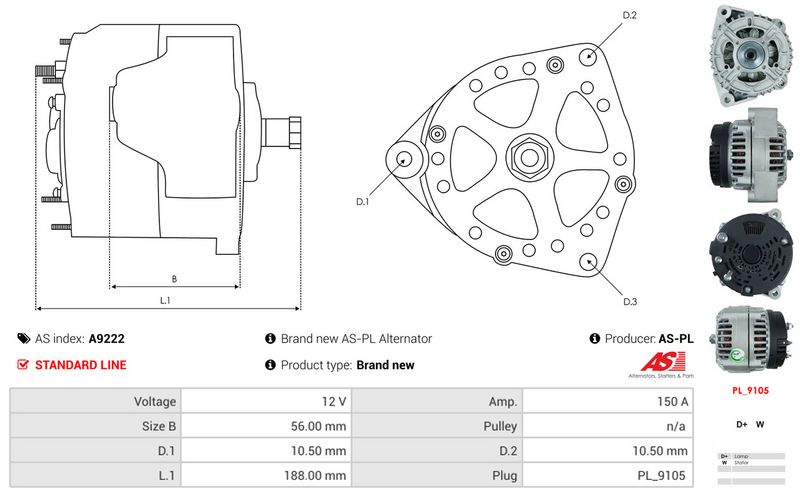 AS-PL A9222 Alternator