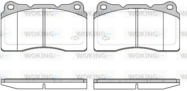 Комплект гальмівних накладок, дискове гальмо, Woking P7663.40