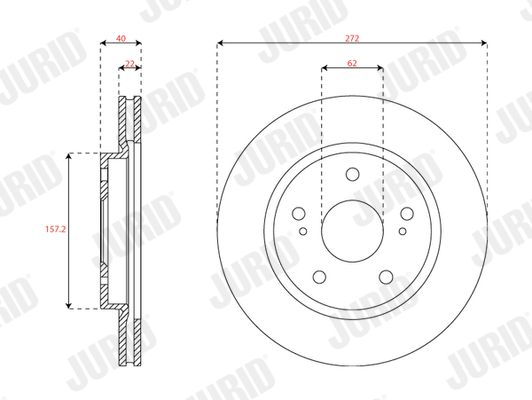 Гальмівний диск передній SUZUKI SWIFT Jurid 563272JC