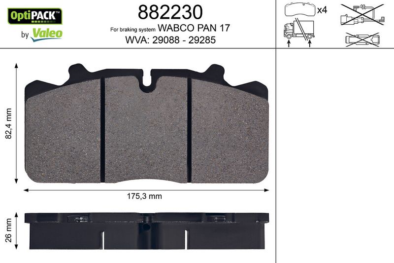 set placute frana,frana disc 882230 VALEO