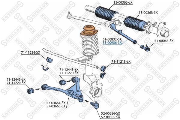 STELLOX 53-00906-SX Inner Tie Rod