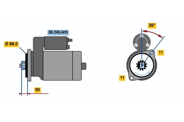 BOSCH Startmotor / Starter 0 001 124 022