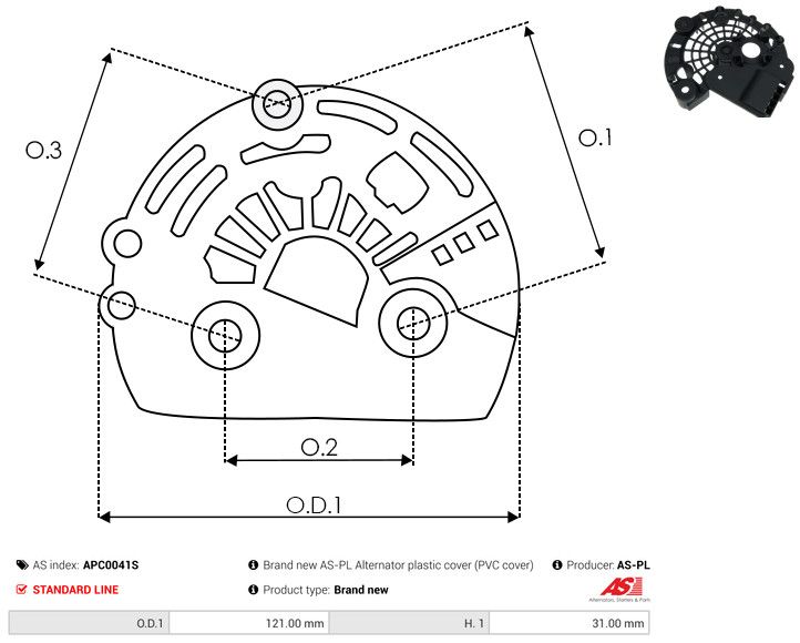 AS-PL APC0041S Protective Cap, alternator