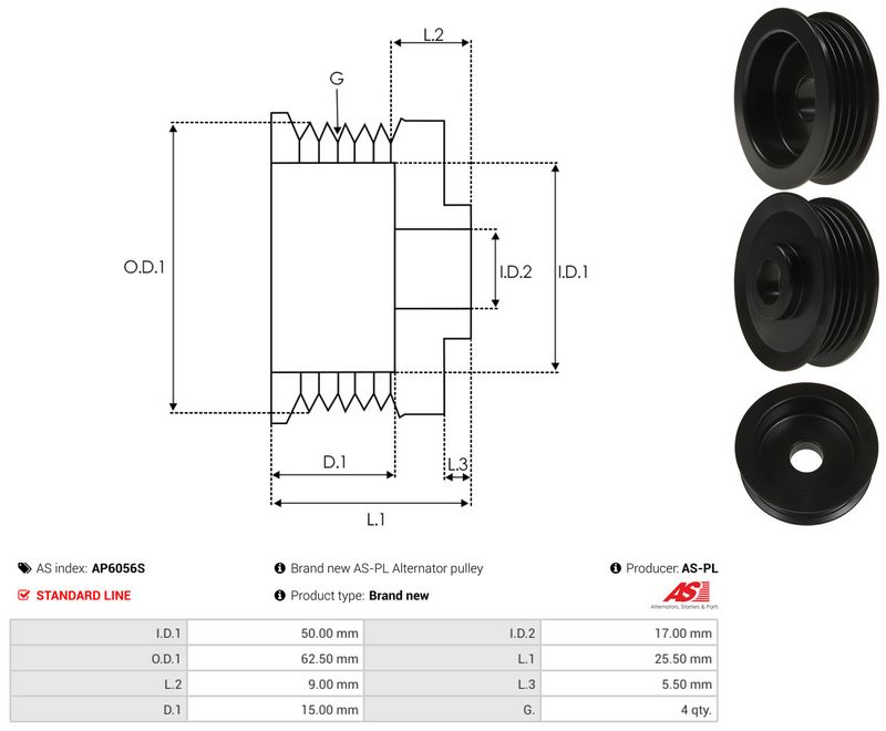 Rihmaratas, generaator, AS-PL AP6056S