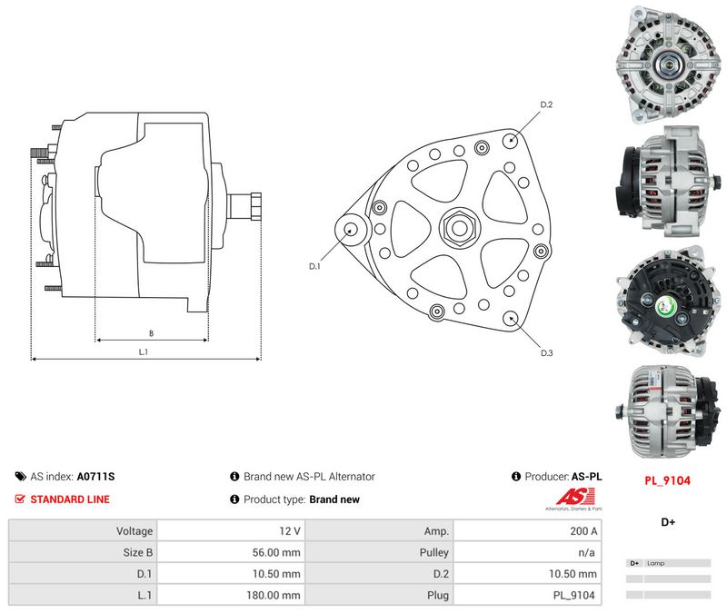 Generaator, AS-PL A0711S