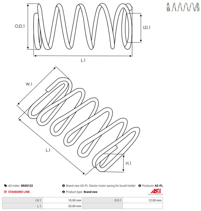 AS-PL SRS0122 Repair Kit, starter