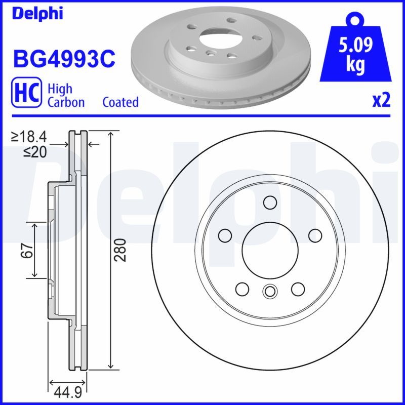 Delphi Brake Disc BG4993C