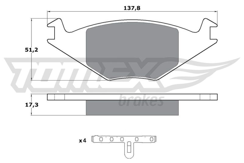 TOMEX Brakes fékbetétkészlet, tárcsafék TX 10-15