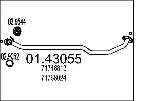 MTS kipufogócső 01.43055