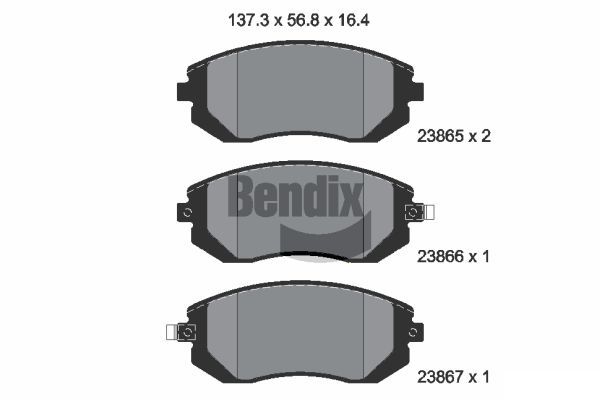 BENDIX Braking fékbetétkészlet, tárcsafék BPD1278