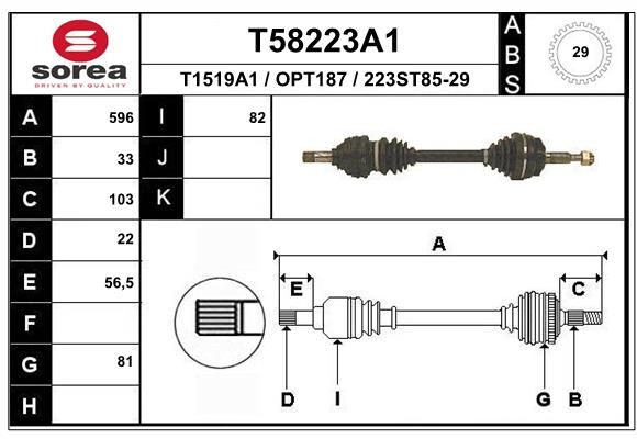 EAI hajtótengely T58223A1