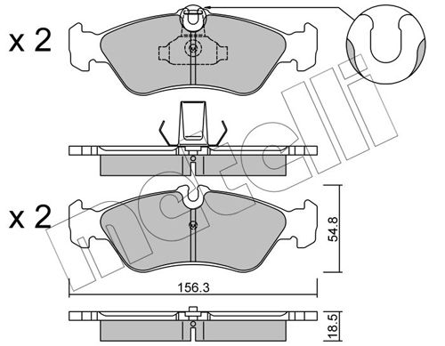 METELLI fékbetétkészlet, tárcsafék 22-0311-0