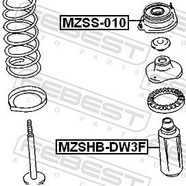 Опора, амортизатор, Febest MZSS-010