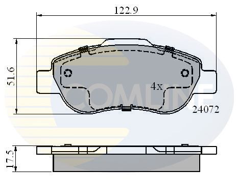 Комплект гальмівних накладок, дискове гальмо, Comline CBP01600