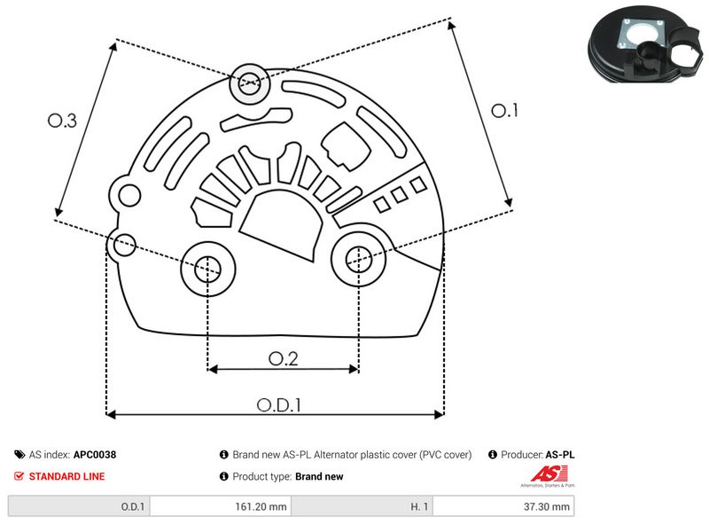 AS-PL APC0038 Protective Cap, alternator