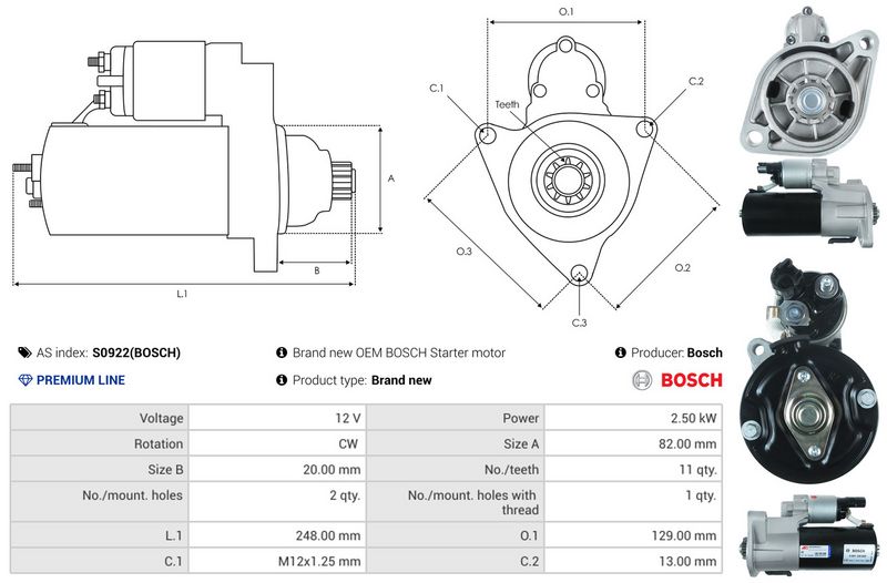 AS-PL S0922(BOSCH) Starteris