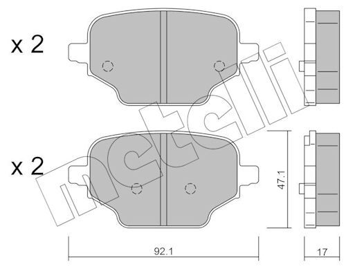 Plaquettes+de+frein+à+disque METELLI 22-1245-0