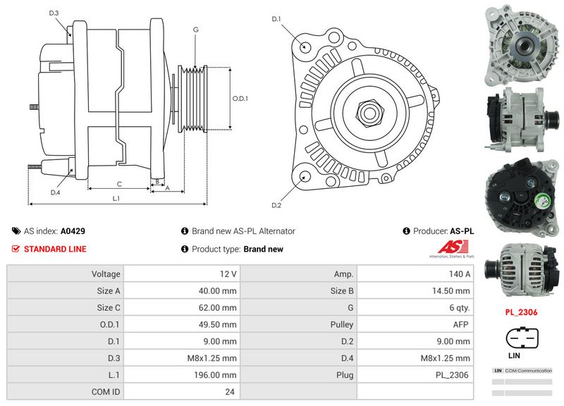 AS-PL A0429 Alternator
