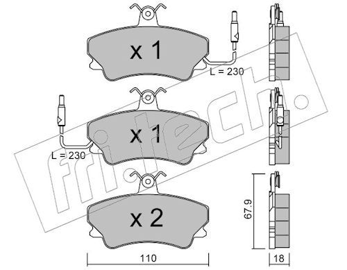 fri.tech. 071.0 Brake Pad Set, disc brake
