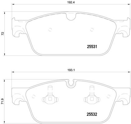 Комплект гальмівних накладок, дискове гальмо, Brembo P50112