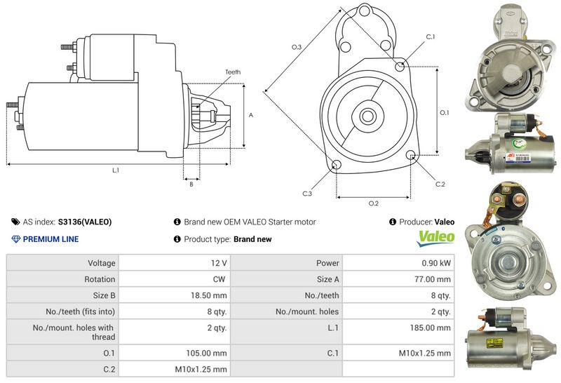AS-PL S3136(VALEO) Starter