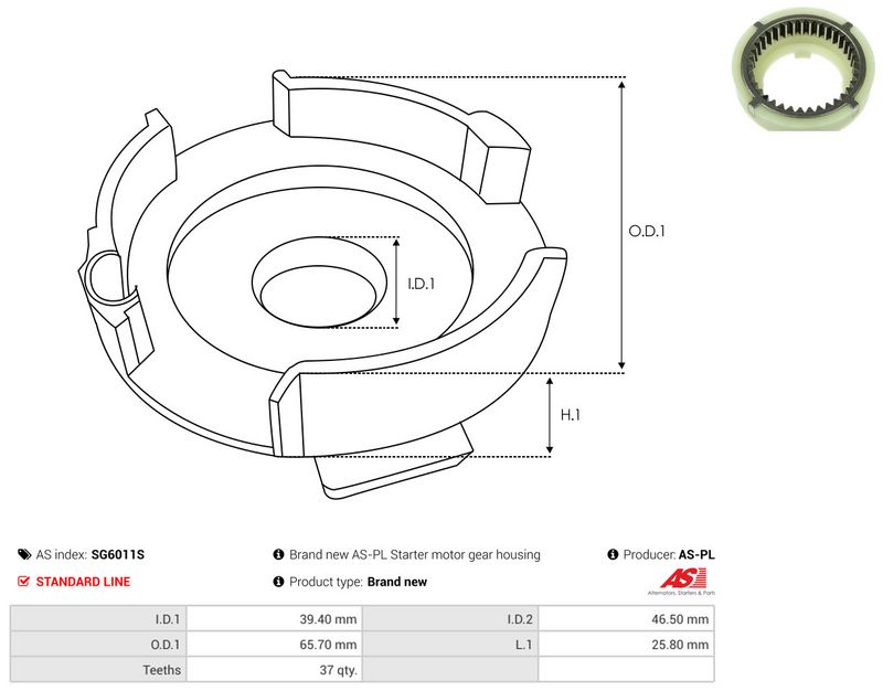 AS-PL SG6011S Repair Kit, starter