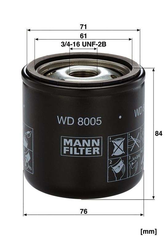 Hydraulisch filter (geschroefd) past: DEUTZ FAHR 620 TIER3  HUERLIMANN 358 PRESTIGE, 362, 372, 4105 ELITE, 468, 468.4, 478, 478 PRESTIGE, 478.4, 488 T, 6135 ELITE, 6165 MASTER, 6190 MASTER