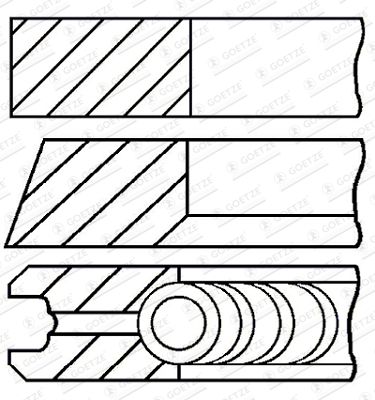 Комплект поршневих кілець, 81,00мм, AUDI A3 A4 A5 A6 Q3 Q5 TT/SEAT ALHAMBRA ATECA LEON/SKODA KODIAQ OCTAVIA III SUPERB III YETI/VW BEETLE 2,0D 07