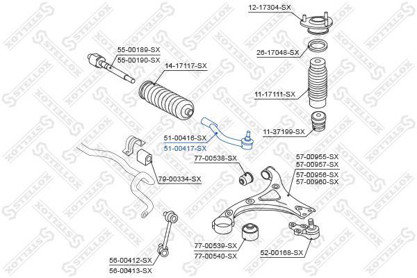 STELLOX 51-00417-SX Tie Rod End