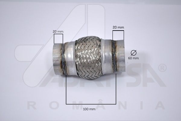 Гнучка труба, система відведення ВГ, 100мм, RENAULT гофра глушника 60*100, Asam 62067