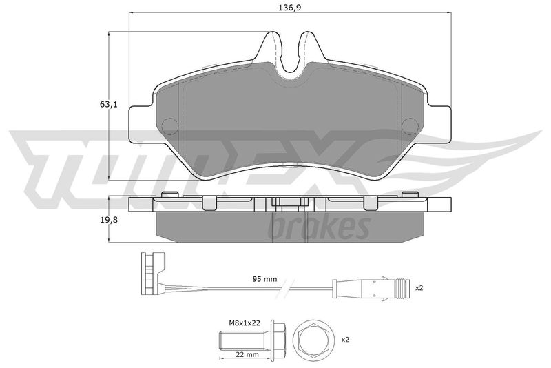 TOMEX Brakes fékbetétkészlet, tárcsafék TX 14-27