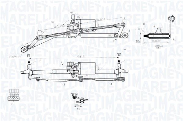 MAGNETI MARELLI Трапеція склоочисника з двигуном FIAT PUNTO II 03-