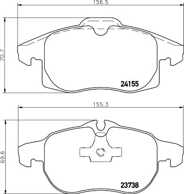 Комплект гальмівних накладок, дискове гальмо, Hella 8DB355012-681