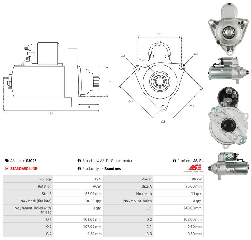 Starter, AS-PL S3026