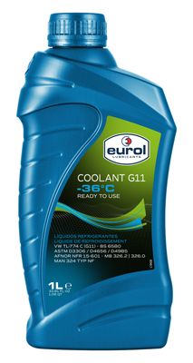 EUROL 1л Coolant -36 антифриз зелений G11, Volkswagen TL-774 C G11 BS 6580 MAN 324 Typ NF MB 326.2