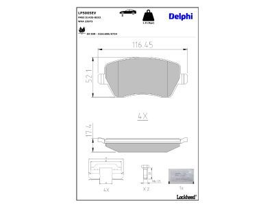 DELPHI LP5005EV Brake Pad Set, disc brake