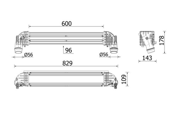 Product Image - Intercooler, inlaatluchtkoeler - CI624000P - MAHLE