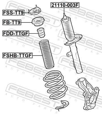 Kaitsemüts, kaitsekumm, amort, FEBEST FDSHB-TTGF