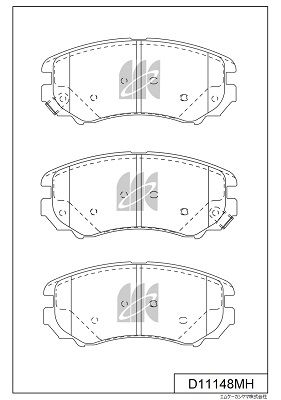 Комплект гальмівних накладок, дискове гальмо, Kashiyama D11148MH